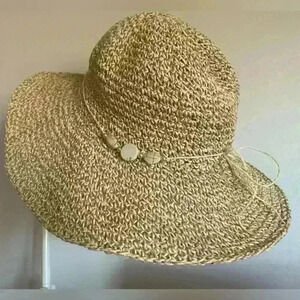 Bohemian Seagrass Straw  Floppy Sun Hat‎